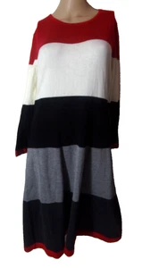 nwt Marc NY size medium crew neck acrylic knit a line multi color dress - Picture 1 of 11