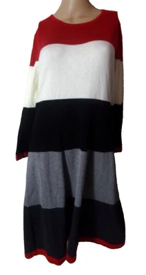 Nuevo con etiquetas Vestido Marc NY Talla Mediana Cuello Redondo Acrílico Tejido Una Línea Multicolor Foto 1 de 4