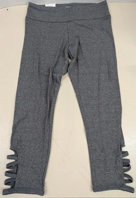 SO Kohl's Tejido Capri Yoga Pantalones Leggings Talla M Gris Jaspeado Dobladillo en Zigzag Nuevos con Etiquetas Foto 1 de 4
