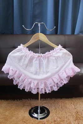 #E15 De Colección Estilo 2XL/ElásticoW.24-42" Rosa Nylon Medio Deslizamiento Con Borde de Encaje Longitud10" Foto 1 de 4