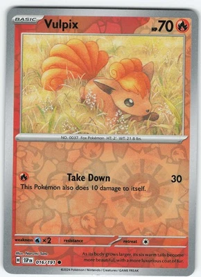 Vulpix 016/191 Reverse Holo Common SV08: Surging Sparks NM Pokémon - Image 1 of 2