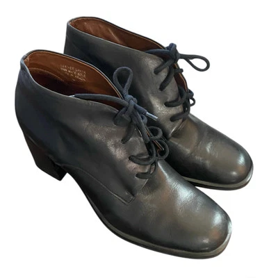 Botas al tobillo Etienne Aigner negras Cottagecore de cuero de abuela con cordones para mujer 7 M Foto 1 de 4