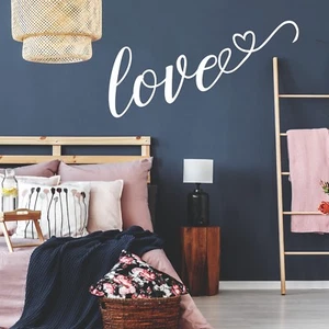 Love Wall Quote Sticker Decal Word With Little Hearts | Bedroom Romance - Picture 1 of 6