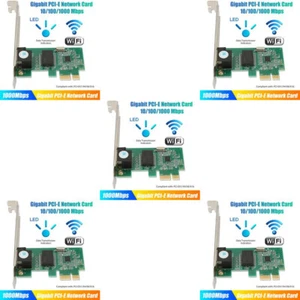 5 Gigabit Ethernet LAN PCI-E PCI High Speed Network Controller Cards 10/100/1000 - Picture 1 of 9
