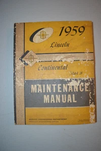 1959 Lincoln Continental Maintence Manuel Car Dealership - Picture 1 of 21