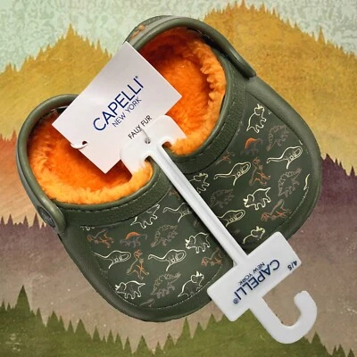 Nuevo Zueco Capelli NY Niños Pequeños Dino Estampado EVA Forrado de Piel Sintética Talla 4-5 Foto 1 de 4