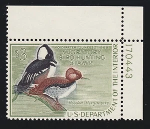 US RW35 $3 Duck Hunting Permit Mint Plate #170443 Single VF OG NH SCV $65 - Picture 1 of 2