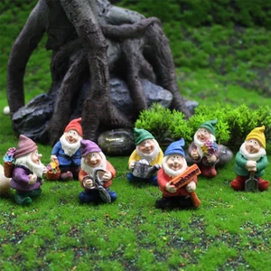 PEATOP Fairy Garden Accessories - Miniature Gnome Figurines Set of 7 for Plant P - Picture 1 of 12