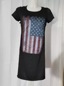 MYTH AMERICAN FLAG CROP TOP MAXI T-SHIRT SZ. LARGE BRAND NEW *FREE GIFT - Picture 1 of 4