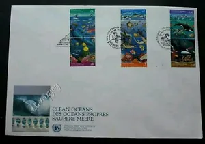 United Nation Clean Oceans 1992 Coral Reef Fish Whale Marine Life (FDC) *clean - Picture 1 of 5