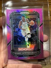 2022-23 Prizm Basketball Monopoly Giannis Antetokounmpo No. 49 Pink /149