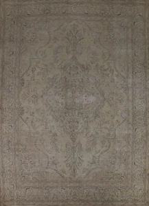 Vintage Muted Tebriz Living Room Area Rug 10x12 Traditional Handmade Wool Carpet - Picture 1 of 24