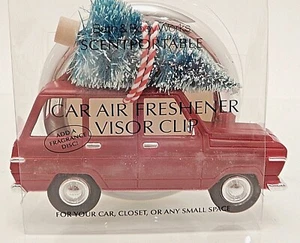 BATH & BODY WORKS SCENTPORTABLE RED HOLIDAY CAR WITH TREE ON TOP VISOR CLIP NEW! - Picture 1 of 2