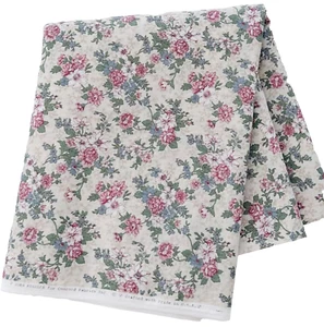 Vintage Concord Calico Fabric Pink Blue Floral Tan Quilt Cotton 106.5" x 45" - Picture 1 of 4