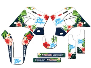 1995-2008 KDX 220 TROPIC White Senge Graphics Kit Compatible with Kawasaki - Picture 1 of 10