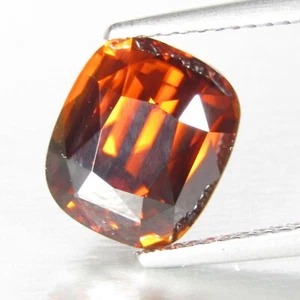 9.35Cts Stunning Ultra Rare Natural Orange Zircon Cushion Shape Loose Gemstone - Picture 1 of 5
