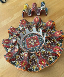 2 Pc Prepara 10 Taco Round Holder Plate Carousel Melamine 12" & 2 Taco Holder - Picture 1 of 7
