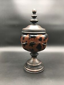 Hobby  Lobby Apothecary Jar 14”Home Decor Leopard Brown Amber Glass And Resin