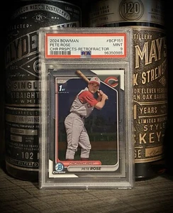 Pete Rose PSA 9 MINT 2024 Bowman 1st Chrome Prospects Retrofractor First SP - Picture 1 of 3