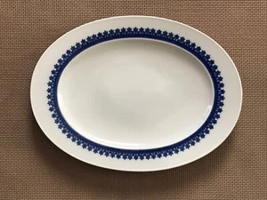 Rosenthal China 12.5" Oval Serving Platter – Inner Blue Flowers Diadem Pattern - Picture 1 of 2