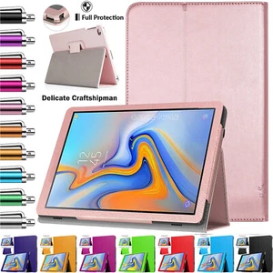 Leather Stand Smart Flip Case Cover Fits Samsung Galaxy Tab A 10.5" SM-T590/T595 - Picture 1 of 19