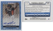 2012 Bowman Chrome Prospects Blue Wave Refractor /50 Marcell Ozuna #BCA-MO Auto