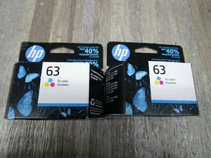HP 63 Tri-Color Tintenpatrone 2er-Pack F6161AN Ablaufdatum 7-2023 - Bild 1 von 7