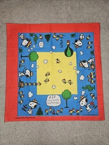 Vtg 1970's Peanuts/Snoopy Scouting 21" Square Scarf Poly/Cotton - Picture 1 of 3