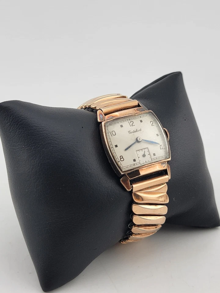 Raro Vintage Cortebert Relógio Mecânico Masculino Rosa com Segunda Mão Funciona Ótimo - Imagem 1 de 4
