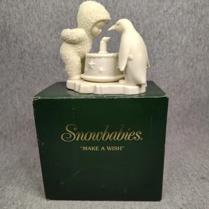 Department 56 Snowbabies Make A Wish Porzellan Figur mit Box Pinguinkuchen - Bild 1 von 2