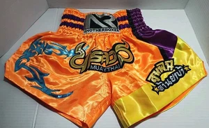 Muay Thai Shorts Kids Adults Thailand Embroidery Kickboxing Fight Boxing Pants - Picture 1 of 7