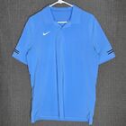 Koszulka polo Nike męska średnia niebieska haftowana sportowa stretch oddychający kołnierz