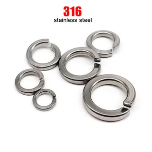 M1.6-M24 GB93 316 A4-70 Stainless Steel Spring Split Lock Washer Elastic Gasket - Picture 1 of 6