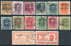 Andorra Serie 1928 Alfonso XIII Habilitados / 14 sellos / OCASION US - Picture 1 of 2