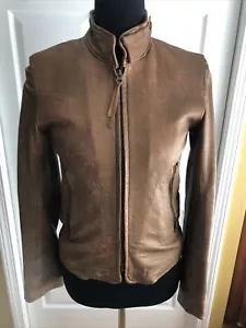 Womens Retro Cockpit Aviator Leather Jacket Small Made In The United States. - Picture 1 of 6