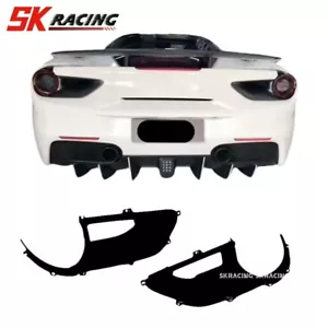2PCS Glossy Black Rear Fog Tail Light Cover Trim Fits For Ferrari 488 GTB Spider - Imagen 1 de 8