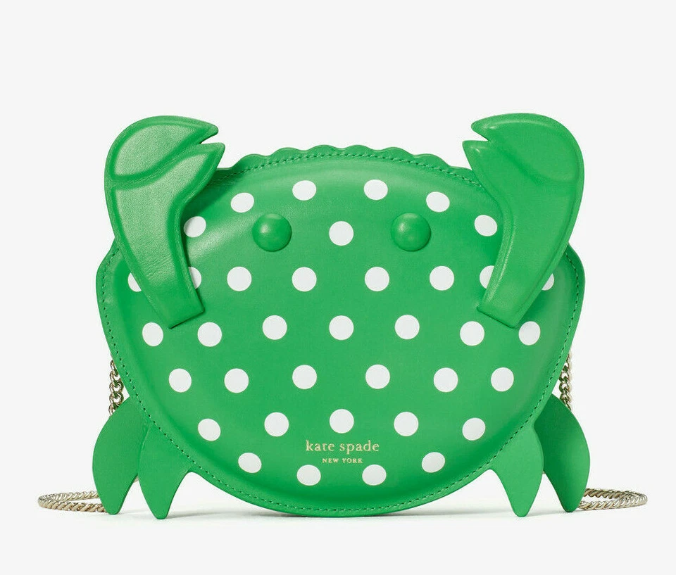 Kate Spade Shelly Crab Crossbody Bag Novelty Purse Green Handbag