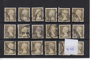 GB - Machin (AM 275) 68p value x 18 copies - SG Y1736 - SG Cat £36 - used - Picture 1 of 1