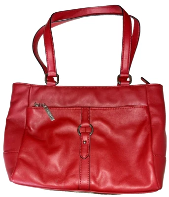 Giani Bernini Bolso de Hombro Cartera, Organizador, Bolsillos, Cremallera, Cuero Vegano Rojo Foto 1 de 4