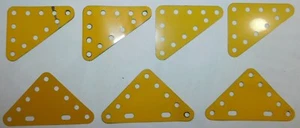 7 PLAQUES TRIANGLE JAUNE réf 222 et 223 . MECCANO ANNEES 70 à 98 BOITE 5x à 10 - Imagen 1 de 15