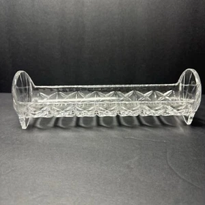 Lead Crystal Cracker Tray Water Biscuits Wafers Elegant Buffet Table Display - Picture 1 of 9