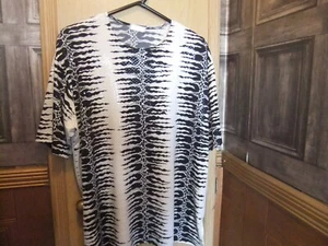 Tiger gestreiftes Damen Pailletten Top von Shola schwarz-weiß Gr. XL-XXL. = 18/20 - Bild 1 von 10