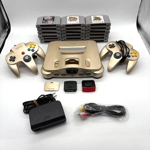 N64 Nintendo 64 Limited Gold Console + Controller set Expansion Pak Region Free - Picture 1 of 49