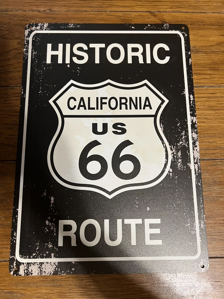 Letrero de novedad de aluminio 10x14 histórico California US 66 Route Foto 1 de 1