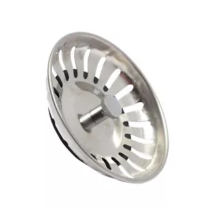 Stainless Steel Home Kitchen Sink Drain Stopper Basket Strainer Waste Plug - Picture 1 of 4