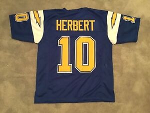 UNSIGNED CUSTOM Stitched Justin Herbert Royal or Powder Blue Jersey - M to 2XL