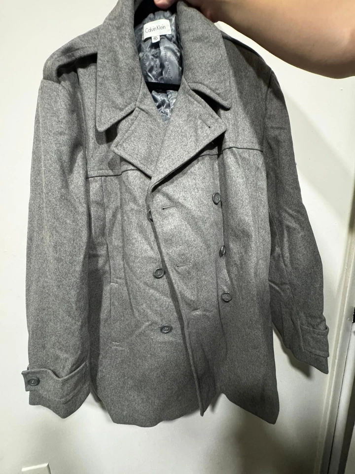 Chaquetón Calvin Klein Gris Mezcla Lana - Talla 2XL, Clásico Doble Pecho Foto 1 de 4