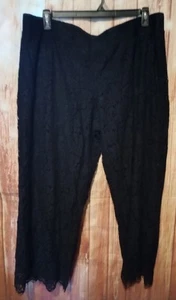 Isaac Mizrahi Live Black Lace Pull On Pants Sz XLP - Picture 1 of 3