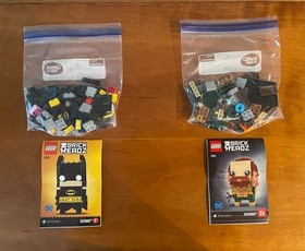 LEGO BRICKHEADZ: Batman (41585) & Aquaman (41600) 2 Complete Sets EUC
