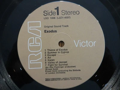 Ernest Gold – Exodus (Original Soundtrack) - Vinyl LP VG RECORD ONLY - NO COVER - Image 1 of 4